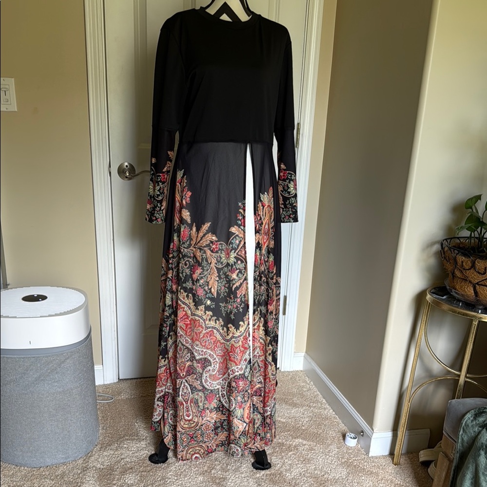Floral Black Maxi Dress